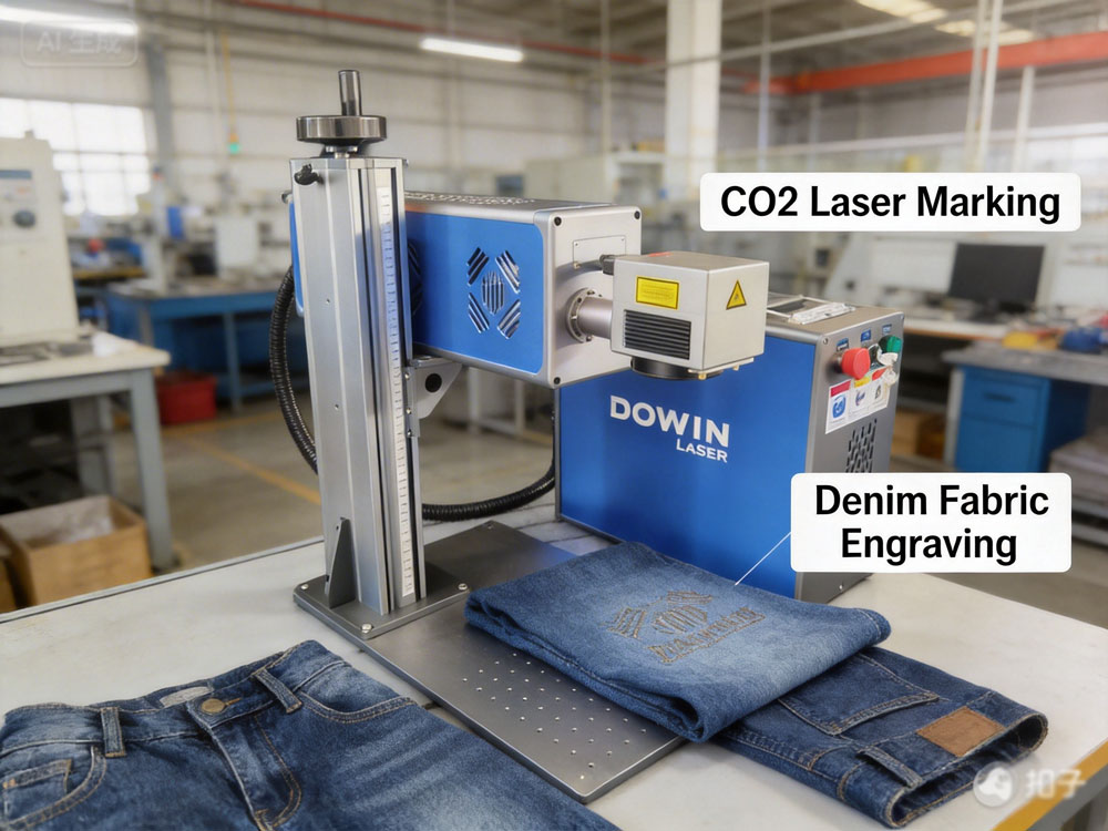 CO2 Laser Marking on Denim Fabric